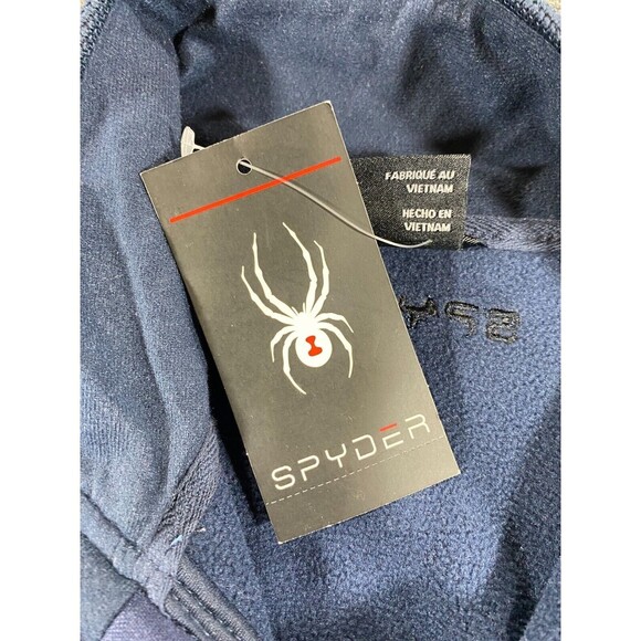 Spyder Jacket Mens Medium Blue Full Zip Long Sleeve Sweater Coat Marlin Fleece - Picture 10 of 16